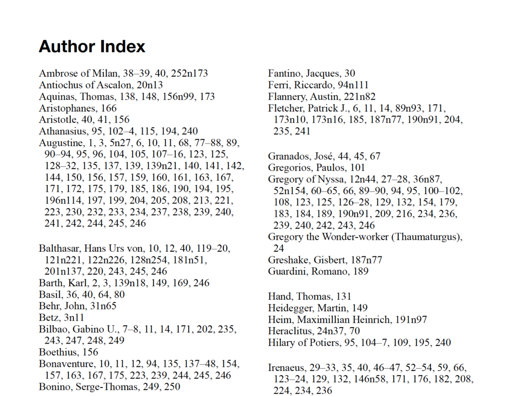 author index sample of entries